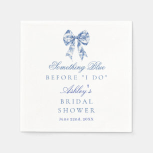 Serviette En Papier Fête des mariées Bleue Bow, Quelque Chose De Bleu 