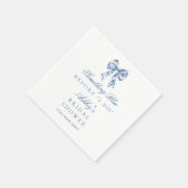 Serviette En Papier Fête des mariées Bleue Bow, Quelque Chose De Bleu (Coin)