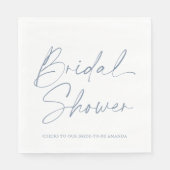 Serviette En Papier Fête des mariées bleue Dusty Napkin (Devant)