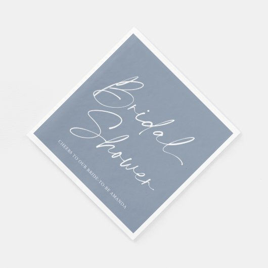 Serviette En Papier Fête des mariées bleue Dusty Napkin (Coin)