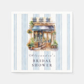 Serviette En Papier Fête des mariées Blue French Café (Devant)