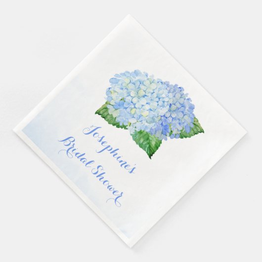 Serviette En Papier Fête des mariées Blue Hydrangea (Coin)
