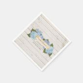 Serviette En Papier Fête des mariées Blue Hydrangea Shiplap Bois (Coin)
