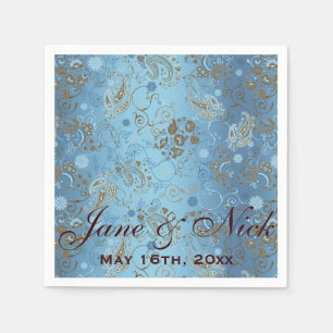Serviette En Papier Fête des mariées Blue Paisley