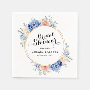 Serviette En Papier Fête des mariées Blush Blue Slate Dusty de la mari