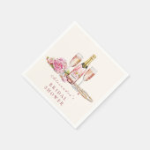 Serviette En Papier Fête des mariées Blush Bubbly & Pearl (Coin)