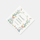 Serviette En Papier Fête des mariées Boho du Fleur sauvage d'aquarelle (Coin)