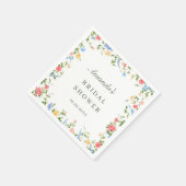 Serviette En Papier Fête des mariées Boho du Fleur sauvage d'aquarelle (Coin)