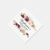 Serviette En Papier Fête des mariées Boho Rustique Rouge Bourgogne (Coin)