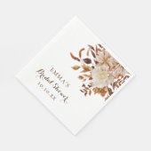 Serviette En Papier Fête des mariées botanique de l'aquarelle d'automn (Coin)