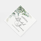 Serviette En Papier Fête des mariées botanique Feuille d'Eucalyptus ve (Coin)