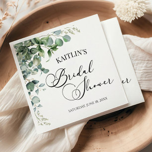 Serviette En Papier Fête des mariées botanique Feuille d'Eucalyptus ve