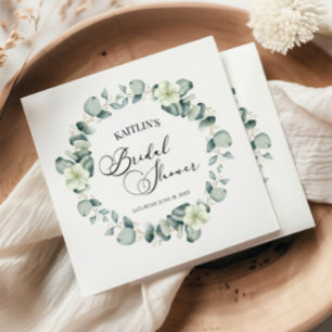 Serviette En Papier Fête des mariées botanique Feuille d'Eucalyptus ve