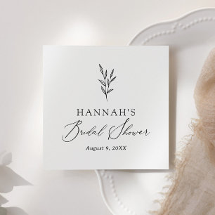 Serviette En Papier Fête des mariées botanique minimale simple