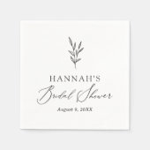 Serviette En Papier Fête des mariées botanique minimale simple (Devant)