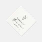 Serviette En Papier Fête des mariées botanique minimale simple (Coin)