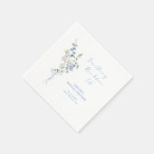Serviette En Papier Fête des mariées Bouquet Fleur sauvage bleu (Coin)
