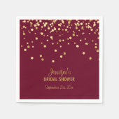 Serviette En Papier Fête des mariées BURGUNDY Red Gold personnalisée (Devant)