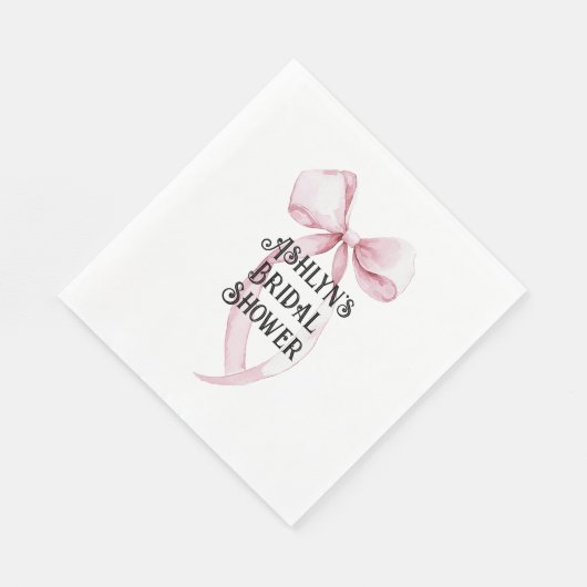 Serviette En Papier Fête des mariées cabot rose-blanc (Coin)
