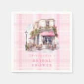 Serviette En Papier Fête des mariées Café Français Rose (Devant)