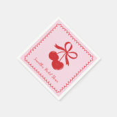 Serviette En Papier Fête des mariées cerise Bow rose et rouge main des (Coin)