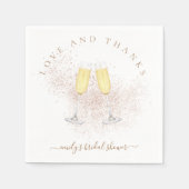 Serviette En Papier Fête des mariées Champagne Parties scintillant d'o (Devant)