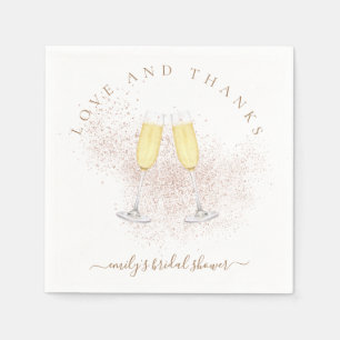 Serviette En Papier Fête des mariées Champagne Parties scintillant d'o
