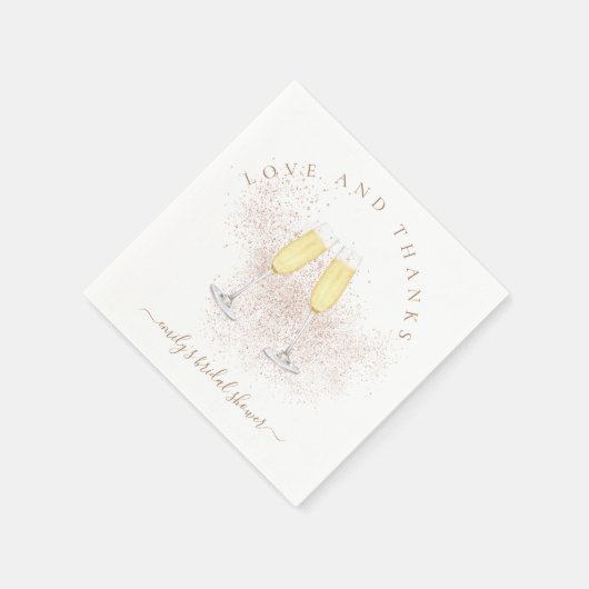 Serviette En Papier Fête des mariées Champagne Parties scintillant d'o (Coin)