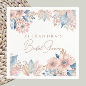 Serviette En Papier Fête des mariées Chic Boho Rose Floral