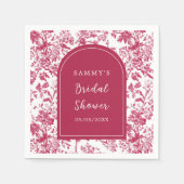 Serviette En Papier Fête des mariées chinoiserie rose antique (Devant)