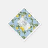 Serviette En Papier Fête des mariées Citron Espalier Bleu Citrus Flora (Coin)
