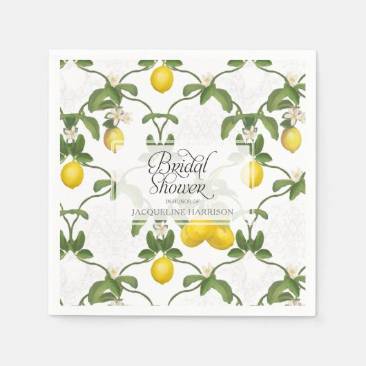 Serviette En Papier Fête des mariées Citron Espalier Trellis Citrus Fl (Devant)