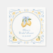 Serviette En Papier Fête des mariées citron floral italien Bow (Devant)