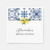 Serviette En Papier Fête des mariées citron jaune bleu italien (Devant)