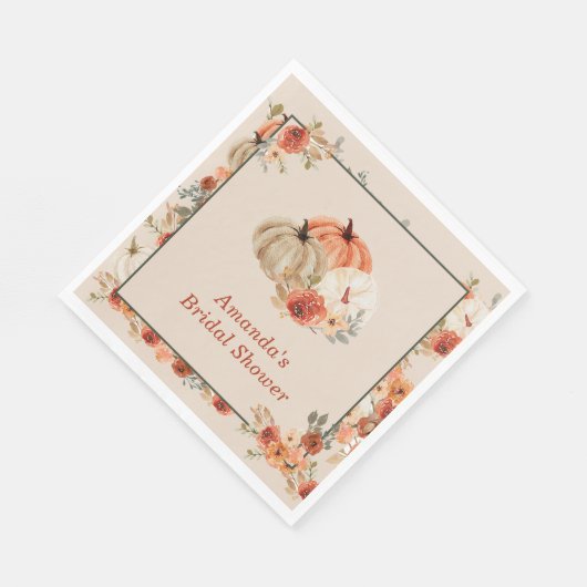 Serviette En Papier Fête des mariées Citrouille Boho Fall (Coin)