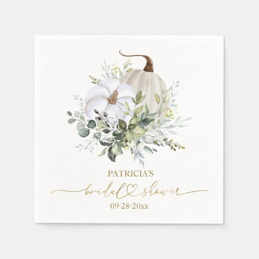 Serviette En Papier Fête des mariées Citrouille d'automne verdoyante N (Devant)