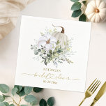 Serviette En Papier Fête des mariées Citrouille d'automne verdoyante N<br><div class="desc">Des serviettes de douche nuptiales à thème automne de la verdure délicieuse aquarelle. Facile à personnaliser avec vos détails. Contactez-moi par conversation si vous avez des questions sur l'oeuvre ou avez besoin d'une personnalisation. VEUILLEZ NOTER : Pour obtenir de l'aide sur les commandes, l'expédition, l'information sur les produits, etc., contactez...</div>