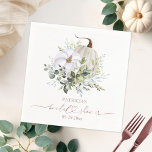 Serviette En Papier Fête des mariées Citrouille d'automne verdoyante N<br><div class="desc">Des serviettes de douche nuptiales à thème automne de la verdure délicieuse aquarelle. Facile à personnaliser avec vos détails. Contactez-moi par conversation si vous avez des questions sur l'oeuvre ou avez besoin d'une personnalisation. VEUILLEZ NOTER : Pour obtenir de l'aide sur les commandes, l'expédition, l'information sur les produits, etc., contactez...</div>