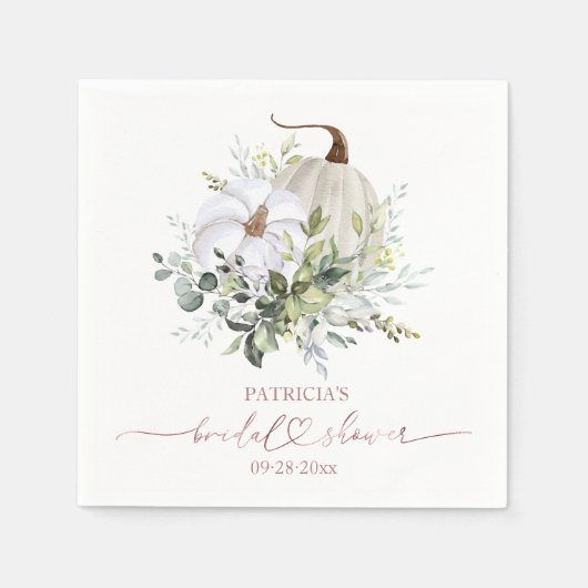 Serviette En Papier Fête des mariées Citrouille d'automne verdoyante N (Devant)