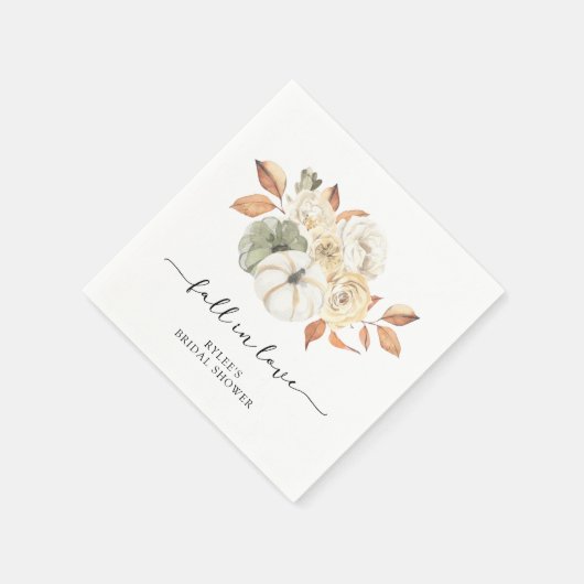 Serviette En Papier Fête des mariées Citrouille Rustique d'automne (Coin)