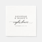 Serviette En Papier Fête des mariées Classique Elegant Script Couples (Devant)