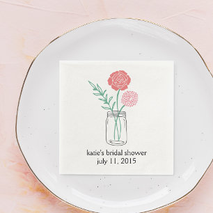 Serviette En Papier Fête des mariées Cocktail Napkin, Mason botanique 