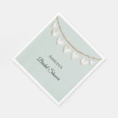 Serviette En Papier Fête des mariées Coeurs blancs Chic Mint Green (Coin)
