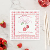 Serviette En Papier Fête des mariées Coquette Cherry Monogam (En situation)