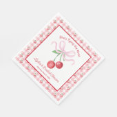 Serviette En Papier Fête des mariées Coquette Cherry Monogam (Coin)