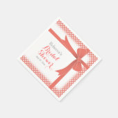 Serviette En Papier Fête des mariées Coral Coloured Bow & White Dots (Coin)