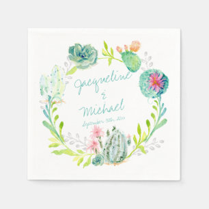 Serviette En Papier Fête des mariées d'accueil Cactus Succulent Desert