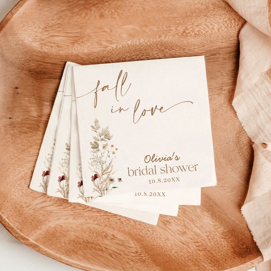 Serviette En Papier Fête des mariées D'Amour Automne, Bridal Fleur sau