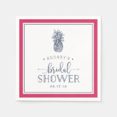 Serviette En Papier Fête des mariées d'ananas rose et marine (Devant)