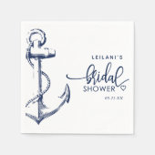 Serviette En Papier Fête des mariées d'Ancres nautiques blanc (Devant)